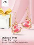 wholesale 925 Sterling Silver Infinity Heart Birthstone Crystal Earrings for Women-0-2
