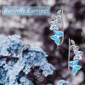 wholesale 925 Sterling Silver White Fire Opal Butterfly Wing Ear Climber Crawler Studs for Women-0-10