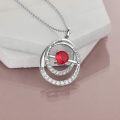wholesale TOUPOP Birthday Gifts For Sister Sister Gifts From Sister Sterling Silver Double Circle Garnet Pendant Necklace With January Birthstone Jewelry Always My Sister Forever My Friend Christmas Gifts -0-5