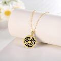 wholesale 14k Gold Snake Pendant Necklace With Black Onyx And Zircon Stones-0-1