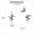 wholesale 925 Sterling Silver Christmas Holly Leaf & Berry Cross Pendant Necklace-0-4