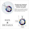 wholesale 925 Sterling Silver Rainbow Crystal Girl & Cat Locket Pendant Necklace-0-4