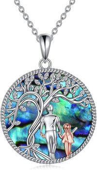 wholesale 925 Sterling Silver Tree of Life Family Pendant Necklaces with Labradorite Stone Birthstone s for Women Girls Mother's Day Anniversary Christmas-Shell Tree Pendant