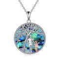 wholesale 925 Sterling Silver Tree of Life Family Pendant Necklaces with Labradorite Stone Birthstone s for Women Girls Mother's Day Anniversary Christmas-0-0