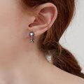 wholesale 925 Sterling Silver Moonstone Cat & Fish Bone Stud Earrings - Adorable Animal  Set for Women Girls-0-3