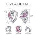 wholesale 925 Sterling Silver Pink Crystal Unicorn Huggie Hoop Earrings for Girls and Women's Gifts-0-3