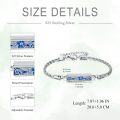 wholesale 925 Sterling Silver Blue Enamel Flower & Butterfly Cremation Ashes Memorial Keepsake Bracelet for Women-0-2