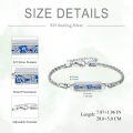 wholesale 925 Sterling Silver Blue Enamel Flower & Butterfly Cremation Ashes Memorial Keepsake Bracelet for Women-0-2
