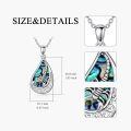 wholesale 925 Sterling Silver Teardrop Abalone Shell Scorpio Pendant Necklace for Women-0-2