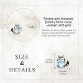 wholesale 925 Sterling Silver Heart-Shaped Moonstone Cat Stud Earrings for Women-0-5