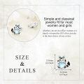 wholesale 925 Sterling Silver Heart-Shaped Moonstone Cat Stud Earrings for Women-0-5