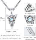 wholesale 925 Sterling Silver Moonstone Turquoise Opal Arrowhead Viking Pendant Necklace for Men-0-2