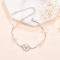 wholesale 925 Sterling Silver Daisy Flower Pearl Charm Bracelet - Elegant Fashion s for Women-0-1
