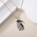 wholesale 925 Sterling Silver CZ Graduation Owl Pendant Necklace for Women Girls  43mm x 68mm-0-2
