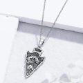 wholesale 925 Sterling Silver Wolf Head Arrowhead Pendant Necklace for Women Men s 43cm Chain Length-0-2