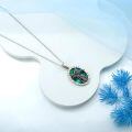 wholesale 925 Silver Saint Michael Archangel Abalone Shell Oval Pendant Necklace-0-2