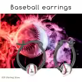 wholesale 925 Sterling Silver Baseball Hoop Earrings Wholesale for Women and Girls-0-5