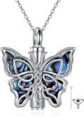 wholesale 925 Sterling Silver Butterfly Urn Necklaces for Ashes of Loved Ones - Memorial Remembrance Jewelry for Women-0-0