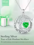 wholesale 925 Sterling Silver Austrian Crystal Tree of Life Pendant Necklaces Wholesale with Birthstone for Women-0-1