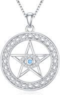 wholesale 925 Sterling Silver Celtic Knot Pendant with Blue Evil Eye and Pentagram Necklace for Women-0-0