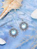 wholesale 925 Sterling Silver Blue Moonstone Round Cut Leverback Dangle Drop Earrings for Women-0-4