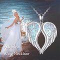 wholesale 925 Sterling Silver Angel Wing Heart Shape Pendant Necklaces for Women Gift Ideas-0-4