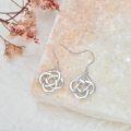 wholesale Celtic Knot Earrings Dangle 925 Sterling Silver Celtic Earrings For Women Silver Irish Earrings Hooks Celtic Jewelry For Women Birthday Christmas Mothers Day Gifts For Women -0-4