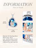 wholesale 925 Sterling Silver Blue Crystal Heart Pendant with Family Photo Forever Love You Sisters' Gift-0-4