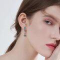 wholesale 925 Sterling Silver Cross & Turquoise Dangle Drop Stud Earrings-0-3