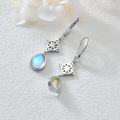 wholesale 925 Sterling Silver Teardrop Moonstone Celtic Knot Dangle Earrings-0-2