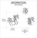 wholesale 925 Sterling Silver Horse Stud Earrings Animal s for Women-0-3