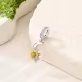 wholesale 925 Sterling Silver Sunflower and Crescent Moon Dangle Charm Pendant for Bracelet Necklaces Wholesale Jewelry -0-2