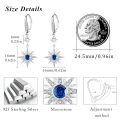 wholesale 925 Sterling Silver Gold-Plated Moonstone & Opal Starburst Leverback Drop Earrings-0-117