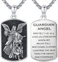 wholesale 925 Sterling Silver Guardian Angel Pendant Necklace with Inspirational Engraving, Religious Gift for Graduation Communion Protection-0-0