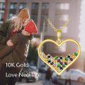 wholesale 10K Gold Rainbow Crystal Heart Pendant Necklace s for Her-0-5