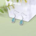 wholesale 925 Sterling Silver Teardrop Shape Turquoise & Malachite Inlay Drop Earrings-0-1