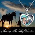 wholesale Sterling Silver Stone Horse Pendant Necklace for Women Horse Gift-0-16
