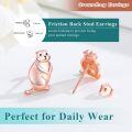 wholesale 925 Sterling Silver Plated Rose Gold Otter Stud Earrings - Minimalist Animal s for Women Girls-0-1