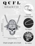 wholesale 925 Sterling Silver Pirate Skull Hat Pendant Necklace for Men Gothic s-0-1