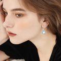 wholesale Sterling Silver Lapis Turquoise Larimar Opal Black Pearl Dangle Earrings-0-17