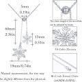 wholesale 925 Sterling Silver CZ Double Snowflake Pendant Necklace - Winter s for Women-0-4