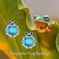wholesale  Sterling Silver Moonstone Cat Frog Fox Axolotl Panda Cow Monkey Stud Earrings -0-14