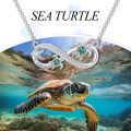 wholesale TOUPOP Sea Turtle/dolphin/whale/shark/seahorse Necklaces For Women 925 Sterling Silver Abalone Infinite Marine Animals Pendant Jewelry Marine Animals Lover Christmas Gifts For Women -0-4