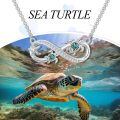 TOUPOP Sterling Silver Abalone Sea Turtle Dolphin Whale Shark Seahorse Necklace-0-4