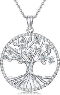 wholesale 925 Sterling Silver Birthstone Butterfly Cross Sunflower Necklace for Women Wife Mom-B-Tree of Life