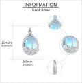 wholesale 925 Sterling Silver Teardrop Moonstone Drop Earrings Floral Gift for Her-0-2