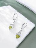 wholesale 925 Sterling Silver Heart Birthstone Celtic Knot Dangle Leverback Earrings-0-39