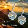 wholesale 925 Sterling Silver Abalone Shell Mountain Landscape Leverback Dangle Earrings for Nature Enthusiasts-0-5