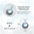 wholesale 925 Sterling Silver Celtic Knot Moonstone Round Pendant Necklace for Women Gifts-0-4
