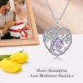 wholesale TOUPOP Tree Of Life Necklace Sterling Silver Alexandrite June Birthstone Pendant Necklace Irish Celtic Heart Tree Jewelry Birthday Christmas Gifts For Women Wife Girlfriend -0-3